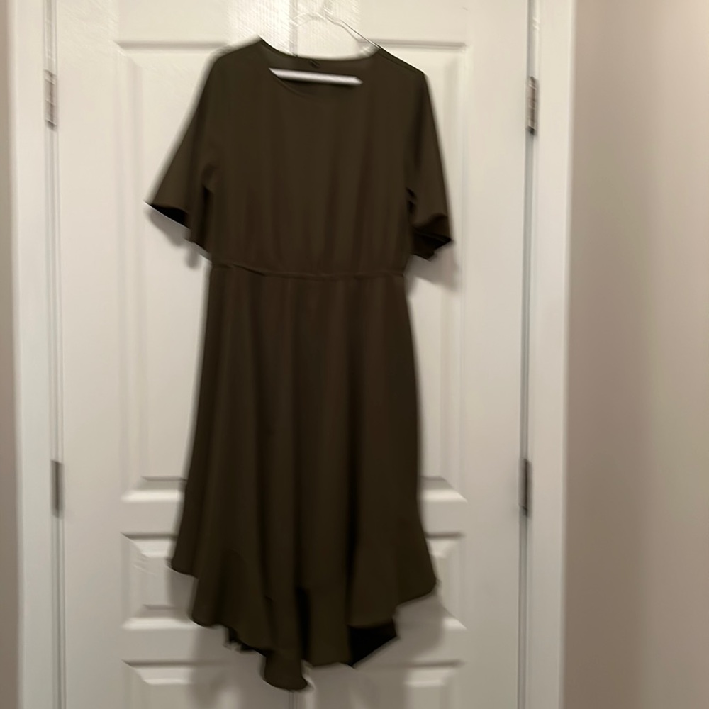 Olive green dress.